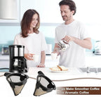 Reusable Coffee Filter Baskets 2PC, Cone Coffee Maker Filter Replacement Compatible with Ninja Coffee Maker CM305, CP301, CP307C,CM401, 8-12 Cup Coffee Permanent Filters for Cuisinart Coffee Maker
