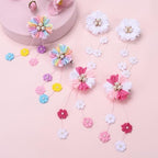 OAOLEER 6PCS Hair Bows for Girls, Flower Hair Accessories for Girls Grosgrain Ribbon Bows With Alligator Clips Girl Hair Accessories for Kids Teen Back to School (Flower Bows-A)