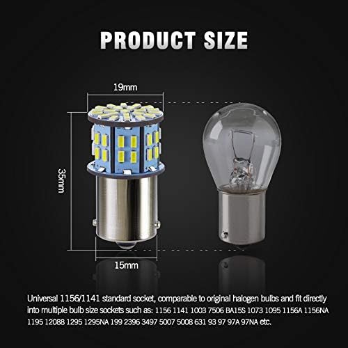 1156 1141 1003 7506 BA15S LED Bulbs Xenon White 20-Packs, Super Bright 3014 50-SMD LED Replacement for 12 Volt RV Camper Trailer Boat Trunk Interior Light Bulbs