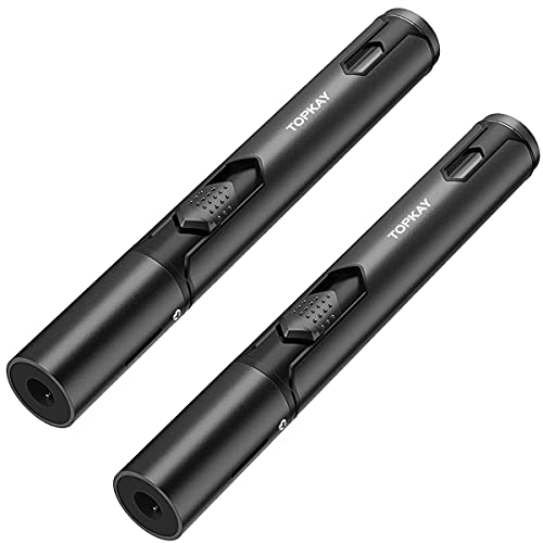 Torch Lighters, 2 Pack, Butane Lighters, Adjustable Jet Flame Torch Lighters, Windproof Butane Refillable Gas Torch Lighter Long Lighter for Candle, Grill, BBQ, Fireworks(Butane Not Included) Black