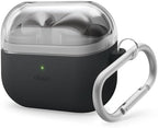 elago Compatible with Samsung Galaxy Buds 3 Case & Galaxy Buds 3 Pro Case, Duo Case with Carabiner, Premium Silicone + TPU Cover, Wireless Charging, Headphone Accessories, for Men, for Women (Black)