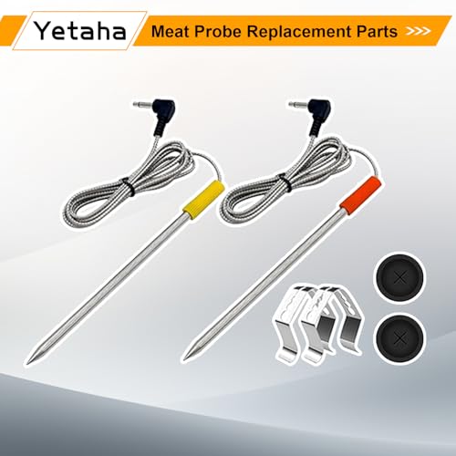 Yetaha Grill Thermometer, Meat Probe Replacement Parts, Fits Oklahoma Joe's, Z Grills, Cuisinart Wood Pellet Grill and Smoker