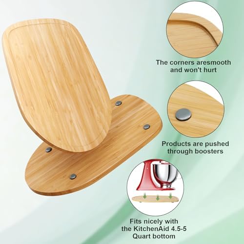 Food-Grade Bamboo Mixer Slider for KitchenAid 4.5-5 Qt Tilt Head Stand Mixer, Appliance Sliding Mat for Kitchenaid Artisan, Kitchen Countertop Storage Accessories Mixer Moving Tray Attachments