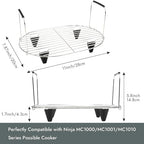 BYKITCHEN Roast and Steamer Rack Compatible with Ninja Foodi Possible Cooker Pro 8.5 Quart MC1000, MC1001, MC1010 Slow Cooker Crock, Ninja Possible Cooker Pro Accessories with Silicone Feet & Handles