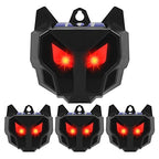 4 Pack Solar Powered Animal Repellent, Nighttime Animal Deterrent Repellent with Red LED Lights Waterproof Wild Animal Predator Deterrent Repel Coyote, Raccoon, Fox, Skunk from Yard Farm Animal Model