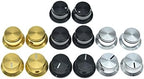 KAISH 4pcs Aluminium Potentiometer Knobs 1/4" Universal Top Hat Knobs Bell Control Knob with Set Screw for Guitar/Bass/AMPS/Preamps Silver without Indicator