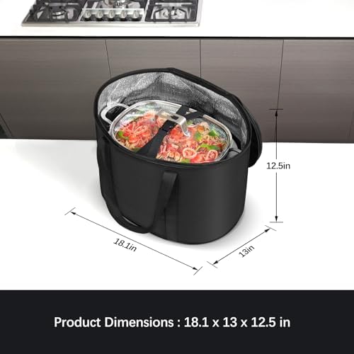 Crock Pot Bag Carrier - Insulated Carrier Compatible With Ninja Possible Cooker Pro 8.5 Qt MC1000, MC1001, MC1010 Series Slow Cooker - Portable Accessories Carrying Cover