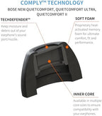 Comply Foam Ear Tips for Bose QuietComfort II and Ultra, Assorted S, M, L, 3 Pairs, Black, Ultimate Comfort, Unshakable Fit, Replacement Earbud Tip, Made in The USA