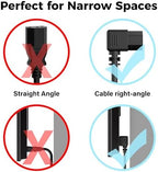 Elecan 3-Prong 45 Degree Flat to 90 Angled Plug Replacement Power Cord 10 Ft/2 Pack, Heatproof Flexible Durable AC Device Power Cable for Appliance Computer TV Monitor,E TL 18AWG 125V 10A with Ties