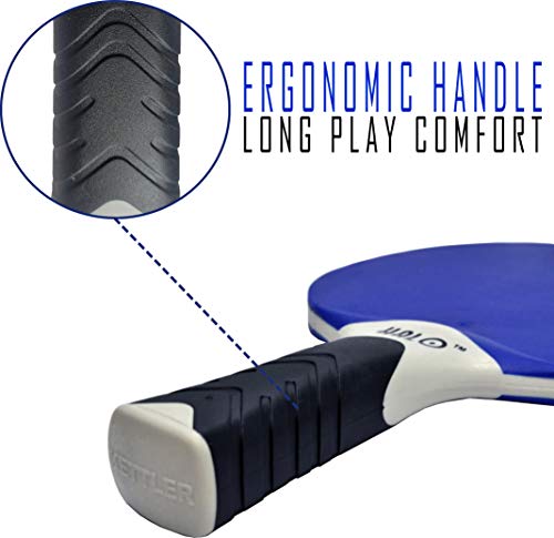 Kettler HALO 5.0 Indoor/Outdoor Table Tennis Bundle: 2 Player Set (2 Rackets/Paddles and 3 Balls)