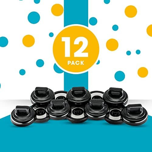 HATSBI. Multipurpose Magnetic Cable Zip Tie Mounts Neodymium Magnets Black (12 Pack). 12 Black Cable Zip Ties Included. Cable Holder for Cable Management. Holds Standard Zip Ties/Cable Ties.