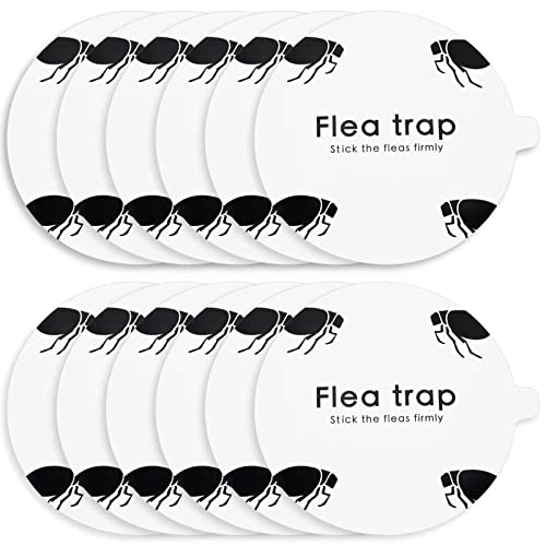 Flea Trap Refill Discs Sticky Trap- Glue Board Refills 12 Packs- 7.1 Inch Natural Glue Discs Refills Board Replacement Pads- Non-Toxic Fits Most of Flea Traps