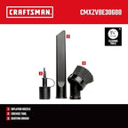 CRAFTSMAN CMXZVBE38688 1-1/4 in. 3-Piece Accessory Wet Dry Vac Attachment Kit, Industrial-Grade Shop Vacuum Accessories for Inflating, Dusting and Detail Cleaning, Fits 1-1/4 in. Hose Diameter