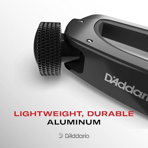 D'Addario Accessories Ukulele Pro Capo - For Soprano, Concert, Tenor, Baritone Ukuleles - 4 String Ukulele Capo - Micrometer Tension Adjustment for Buzz-Free, In-Tune Performance - Black