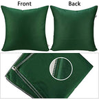 Thmyo 4-Pack 100% Cotton Comfortable Solid Decorative Throw Pillow Case Square Cushion Cover Sublimation Blank Pillow Covers DIY Throw Pillowcase for Sofa Couch(18x18 inch/ 45x45cm,Christmas Green)