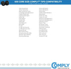 Comply 600 Core Series | Memory Foam Replacement IEM Ear Tips for Truthear, Sennheiser, Moondrop & More | Superior Noise Isolation, Ultimate Comfort, Secure Fit | Black (S/M/L) (3 Pairs)