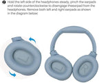 TOZO HT2 Replacement Earpads Cushion, Softer Protein Leather Ear Cover Waterproof for Comfortable Fit with Dustproof Mesh, Sound-Isolation Foam Blue