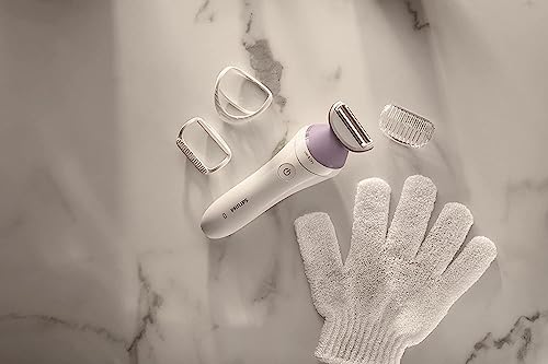 Philips Beauty Lady Electric Shaver Series 6000, Cordless with 4 Accessories, BRL136/00, White