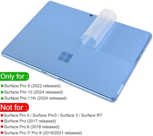 Skin Sticker for Surface Pro 9 / Pro 10/11th, 13 Inch Back Decal, Ultra-Thin Vinyl Decorative Laptop Cover Protector Accessories