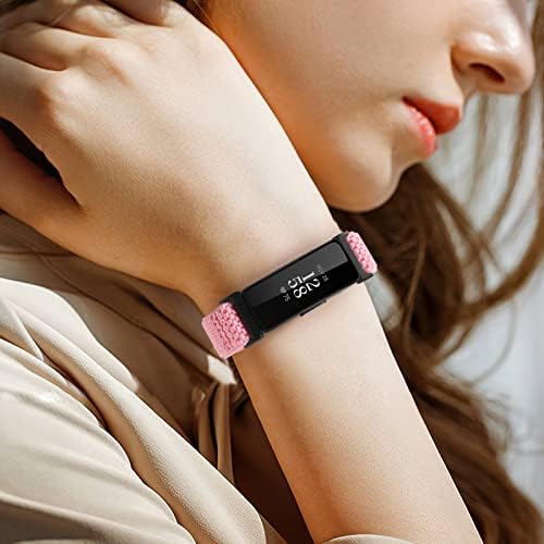 Elastic Watch Band - Compatible with Fitbit Inspire 3/2/HR/Ace 2/3, Soft Nylon Sport Wristband Replacement Straps For Women & Men
