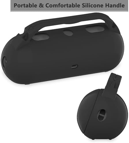 Silicone Cover Case for Beats Pill 2024 Wireless Bluetooth Speaker, Protective Stand Holder for Beats Pill Bluetooth Speaker Accessories with Should Strap (Black Case only)