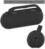 Silicone Cover Case for Beats Pill 2024 Wireless Bluetooth Speaker, Protective Stand Holder for Beats Pill Bluetooth Speaker Accessories with Should Strap (Black Case only)