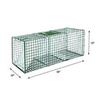 HOMESTEAD 2-Pack Live Animal Trap - Specialized for Raccoons, Opossums, Groundhogs, Skunks, Feral Cats, Squirrels - Heavy Duty Steel Traps, 1-Door, Green, Humane Catch & Release Animal Trap,89-302