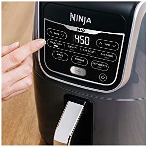 Ninja AF161 Max XL Air Fryer that Cooks, Crisps, Roasts, Bakes, Reheats and Dehydrates, with 5.5 Quart Capacity, and a High Gloss Finish, Grey