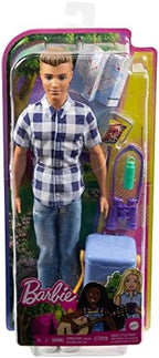 Barbie It Takes Two Camping Set with Blonde Ken Doll in Plaid Shirt & Accessories Including Cooler, Map & More