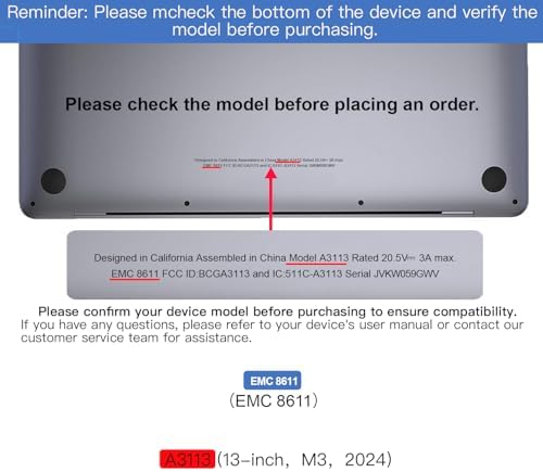 Replacement for Air 13.6" M3 2024 A3113 EMC 8611 13.6 inches 2560x1664 Full LCD Screen Display Complete Assembly (Midnight)