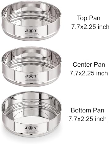 Stackable Stainless Steel Insert Pans - 3 Tiers - Instant Pot Accessories - 6QT & Above - Pressure Cooker Steamer Pan