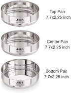 Stackable Stainless Steel Insert Pans - 3 Tiers - Instant Pot Accessories - 6QT & Above - Pressure Cooker Steamer Pan