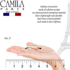 Camila Paris CP1994/2 French Hair Barrette Clip for Women, Handmade, Side Slide-in Metal-Free Closure Strong Hold Grip Hair Clips for Girls, No Slip Durable Styling Hair Accessories, Made in France