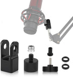 Microphone Mount Adapter for Hyperx Quadcast with 3/8" or 1/4" Screw Adapter, Works with HyperX QuadCast Microphone Stand & Boom Arm Durable Replacement Accessory for Mic (Black)