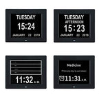 TMC [2024 New Clock with Day and Date for Elderly-Digital Clock Large Display with 12 Alarm Options,Dementia Clock Large Number Digital Clocks for Seniors(8-inch,Black)