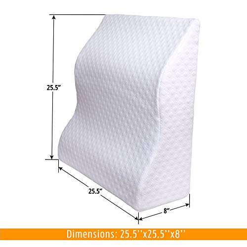 Aeris Wedge Pillow for Sleeping -Post Surgery Pillow -Unique Curved Design -Memory Foam- Incline Pillow for Elevation,Pregnancy,Reading,Back & Knee Support,Breathing –,Washable Cover