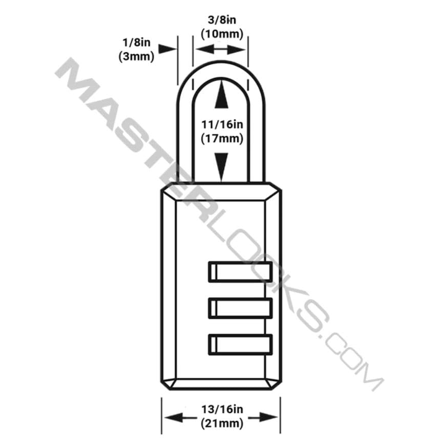 Master Lock Black Combination Padlock, Indoor Gym Locker Lock with Customizable 3-digit Code for Luggage, Backpacks, Cabinets, 647D