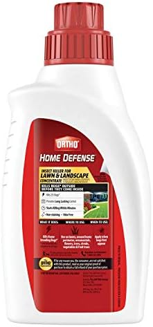 Ortho Home Defense Insect Killer for Lawn & Landscape Concentrate - Treats up to 5,300 sq. ft., For Ants, Ticks, Mosquitoes, Fleas & Spiders, Starts Working Within Minutes, 32 oz.