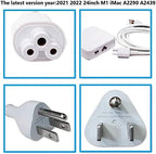 WESAPPINC Replacement Extension Cable 143W Power Adapter Cable for Apple iMac 24inch M1 Power Supply Cord 2021 2022