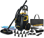 McCulloch MC1385 Deluxe Canister Steam Cleaner with 23 Accessories, Chemical-Free Pressurized Cleaning for Most Floors, Counters, Appliances, Windows, Autos, and More, 1-(Pack), Black