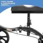 monicare Knee Walker for Adults 10" Front Wheels Steerable Medical Scooter Crutch Alternative with Dual Braking System and Removable Storage Pouch for Leg and Foot Injuries, Easy Assembly, 350lbs Load