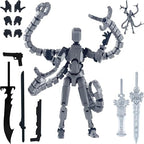 Already Assembled T13 Action Figure Accessories,Dummy 13 T13 Multi-Jointed Movable,for Collectors Desktop Decorations t-13 Movability 3D Printed Toys (Gray)