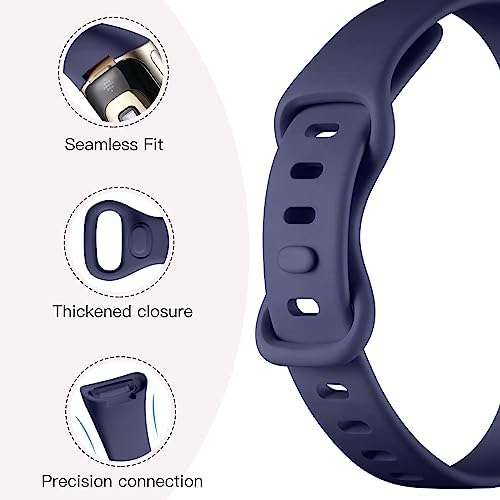 Maledan 8 Pack Band Compatible with Fitbit Charge 5/Charge 6 Bands for Women Men, Soft Slim Silicone Waterproof Sport Strap Replacement Wristband Accessories for Fitbit Charge 5/6 Fitness Tracker