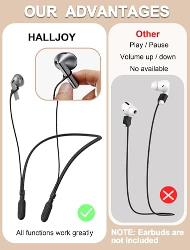 for Galaxy Buds 3 & Galaxy Buds 3 Pro Strap Neckband, Anti-Lost Earbuds Accessories, Support Volume Control, Ergonomic Design, Comfortable Fit, Black Band/Black Tip