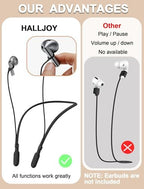 for Galaxy Buds 3 & Galaxy Buds 3 Pro Strap Neckband, Anti-Lost Earbuds Accessories, Support Volume Control, Ergonomic Design, Comfortable Fit, Black Band/Black Tip