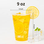 YEEHAW 9 oz Disposable Clear Cups, 500 Pack - Cold Drink Cups for Ice Cream, Weddings and Parties