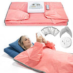 Surnuo Larger Size Sauna Blanket for Detox- Far Infrared (FIR) Sauna Blanket, Sweating Sauna Bed Body Heating with Sleeves for Stress Pain Relief Health Pink