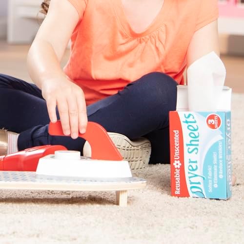 Melissa & Doug Laundry Basket Play Set With Wooden Iron, Ironing Board, and Accessories (14 Pcs) Pretend Play Laundry Set For Kids With Iron