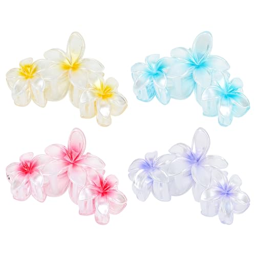 Ondder 4 Pcs Flower Hair Clips for Women 4.5 Inch Claw Clips Large Matte Hair Clips for Thick Hair Non Slip Strong Hold Big Hair Clips for Girls Jaw Hair Clips Hair Accessories for Women Girls