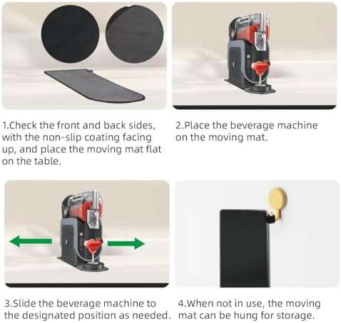 Sliding Pad for Ninja Slushie Machine FS301 and FS300 Professional Frozen Drink Machine Quickly Slide Frozen Drink Machine on Table - Convenient Storage Strap - Accessories for Ninja Drink Maker